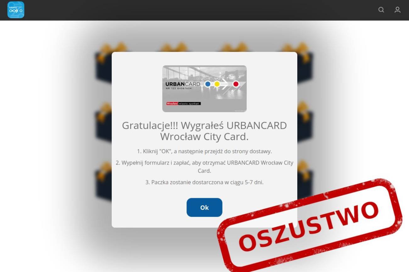 Przykład oszustwa na kartę miejską.