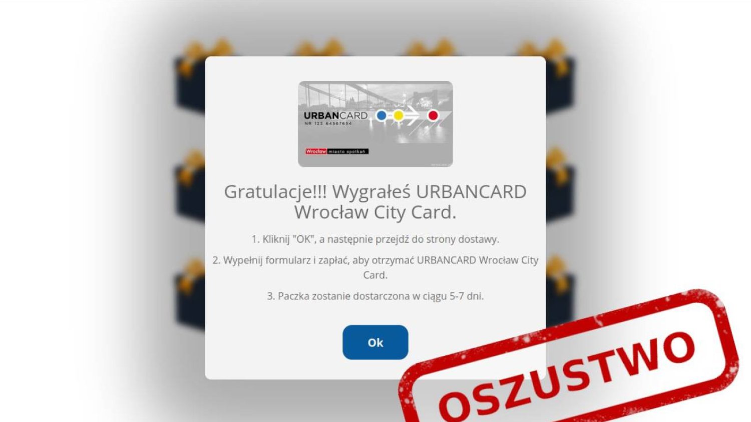 Przykład oszustwa na kartę miejską.
