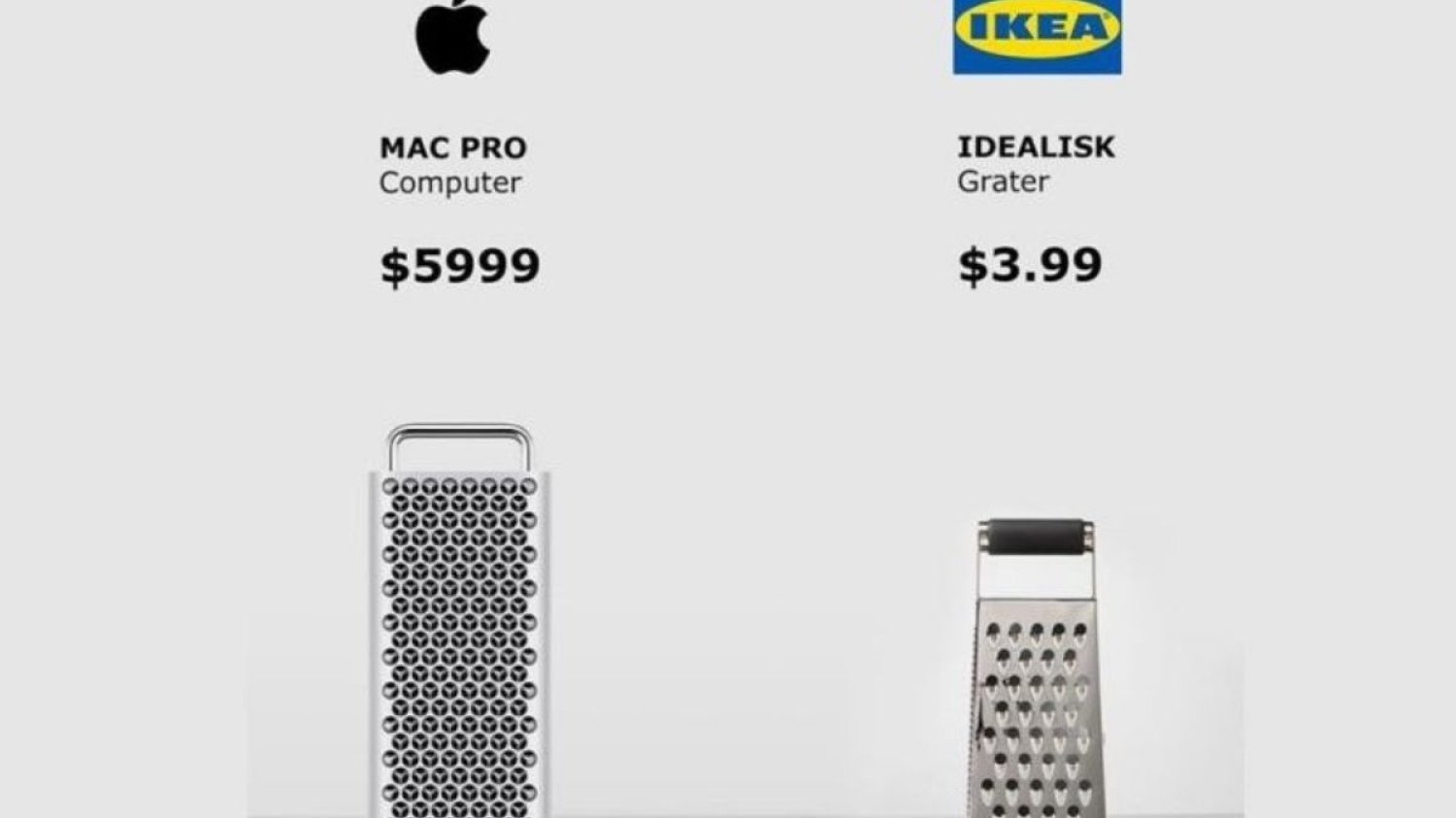 Mac Pro swoim wyglądem przypomina tarkę do warzyw. IKEA wykorzystała to w nowej reklamie.