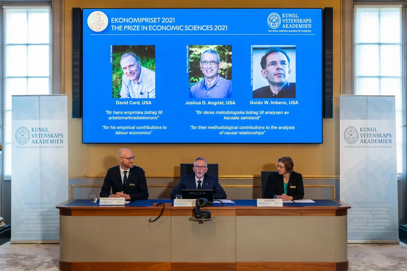 Nobel z ekonomii dla Davida Carda oraz Joshuy D. Angrista i Guido W. Imbensa.