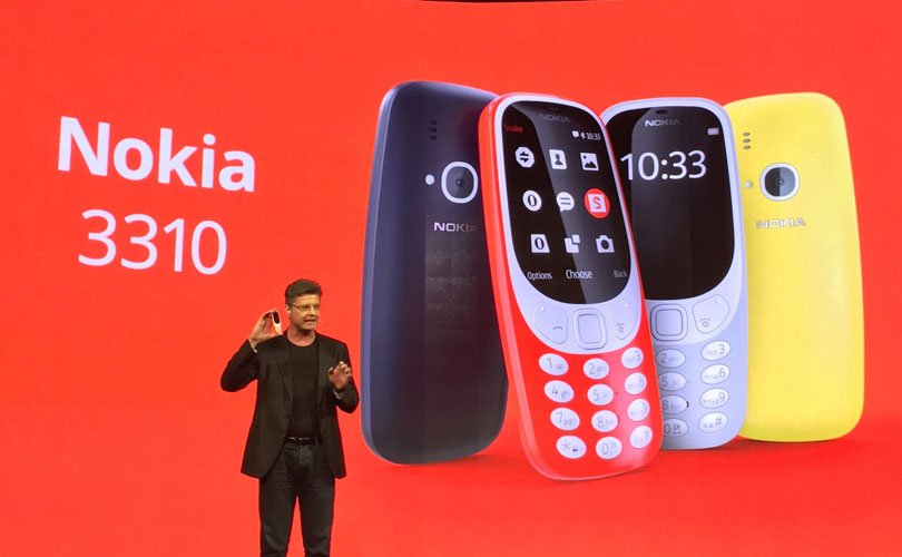 Prezentacja nowej Nokii 3310 podczas World Mobile Congress 2017 w Barcelonie.