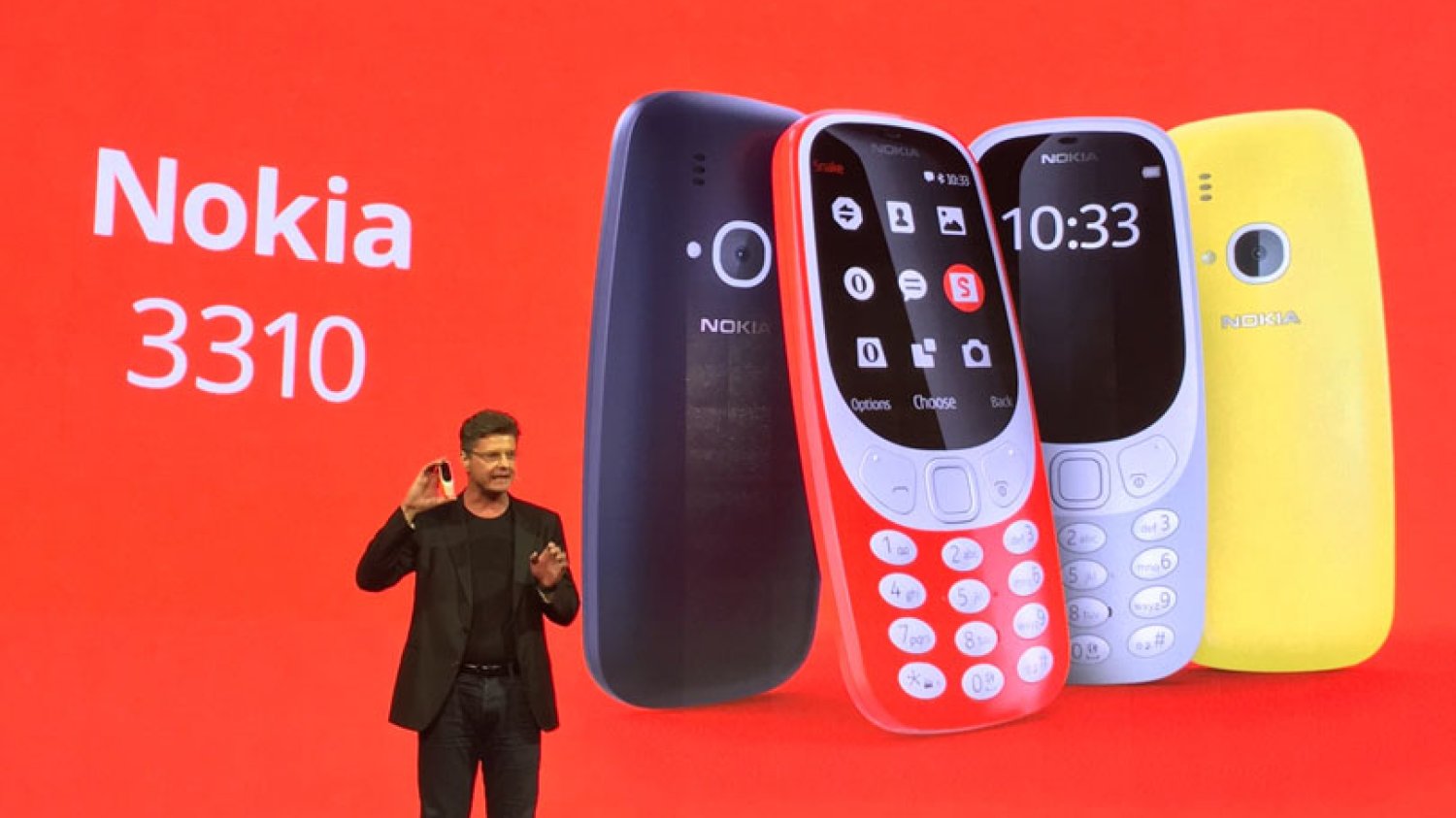 Prezentacja nowej Nokii 3310 podczas World Mobile Congress 2017 w Barcelonie.