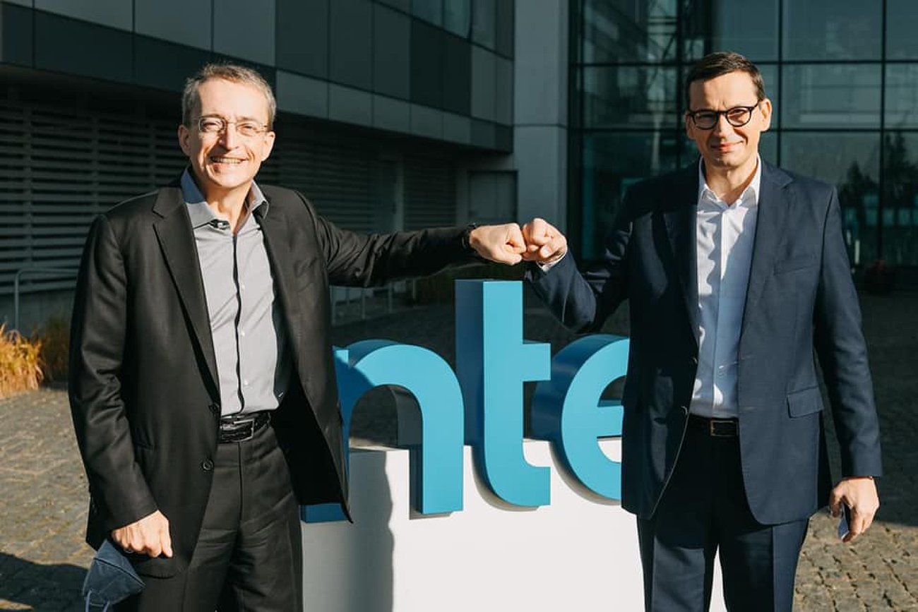 Premier Mateusz Morawiecki i CEO firmy Intel Pat Gelsinger