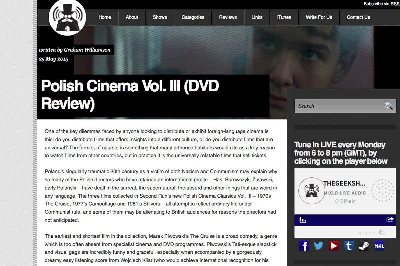Kolejny serwis kulturalny UK o "Rejsie" Marka Piwowskiego i kolekcji polskich filmów na DVD.