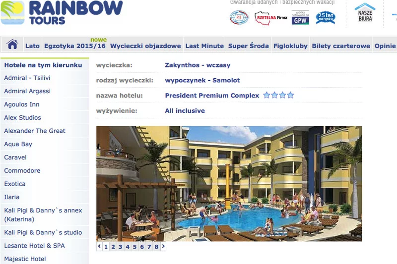 Hotel President, który stał się własnością Rainbow Tours