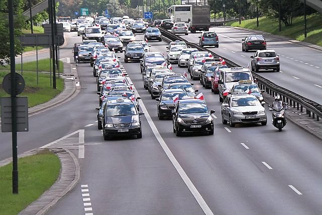 Protestujący taksówkarze, Warszawa