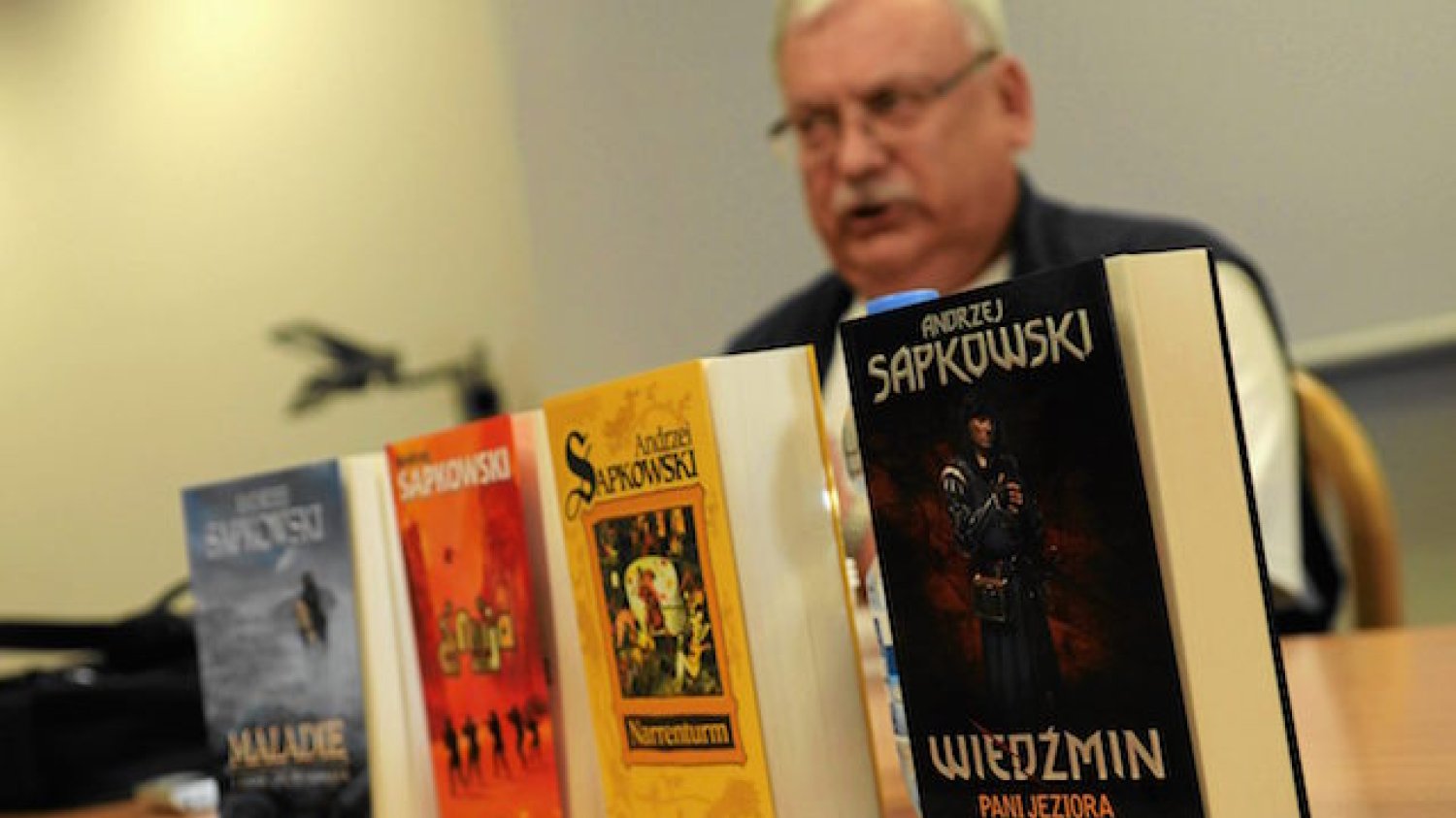 Andrzej Sapkowski na konwencie Polcon.