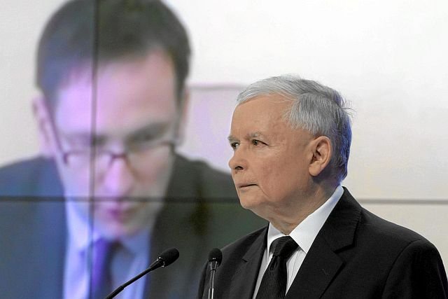 Daniel Obajtek (jeszcze jako wójt Pcimia) i prezes PiS Jaroslaw Kaczynski