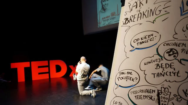 Graphic recording podczas pokazu break dance'u
