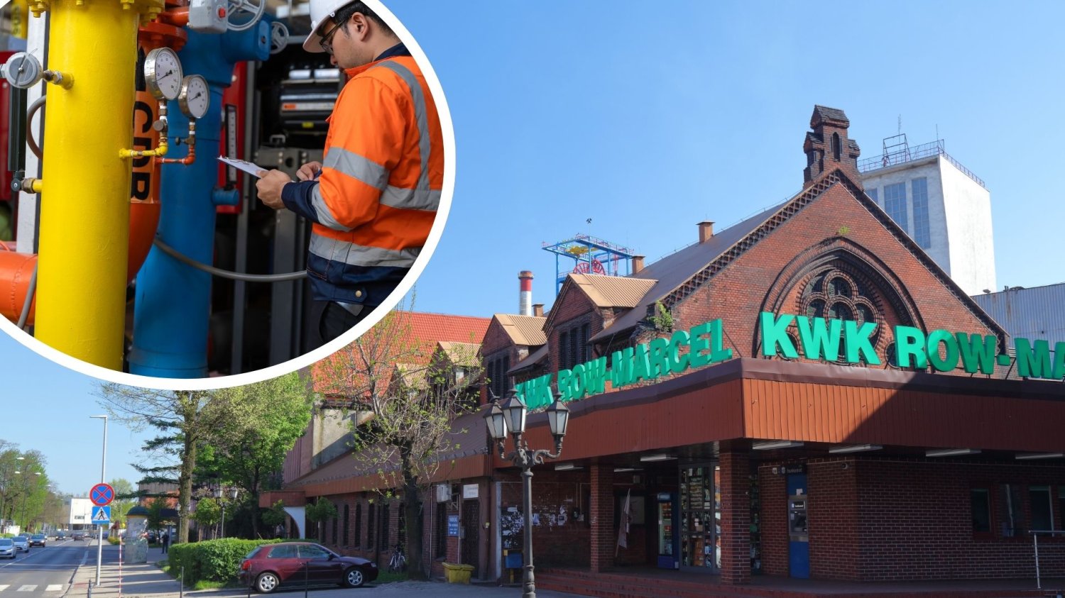 JSW finalizuje inwestycje w Radlinie. Mieszkańcy regionu odetchną z ulgą Pracownik elektrociepłowni i zdjęcie kopalni z Radlina. Blok elektrociepłowni JSW w Radlinie. Spółka pomimo problemów kończy kolejny etap