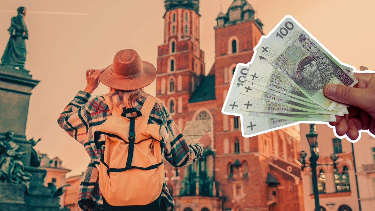 Turyści mają płacić za pobyt w Krakowie. Aktywiści apelują do rządu, chodzi o miliony złotych Turystka w Krakowie, banknoty w ręku. Turyści mają płacić za pobyt w Krakowie. Aktywiści apelują a miliony znikają