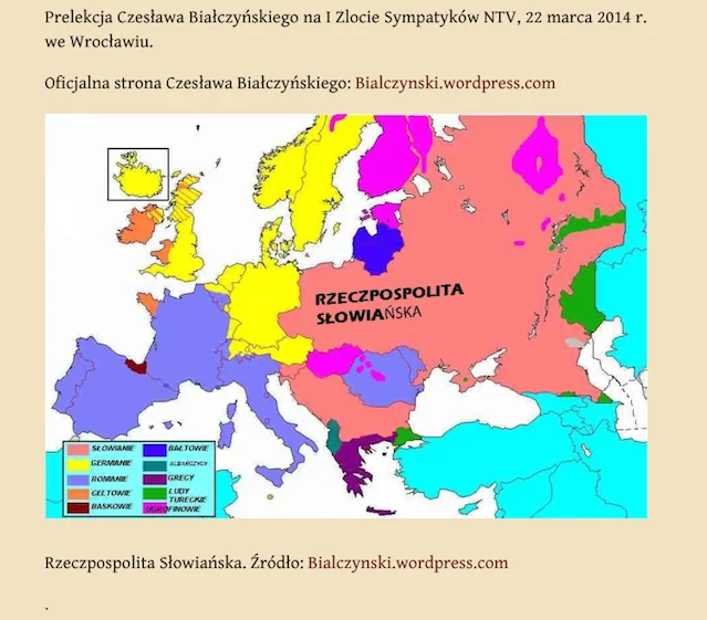Mapa Rzeczpospolitej Słowiańskiej.