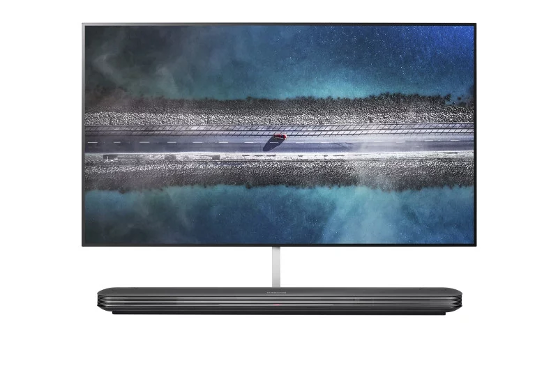 Zestaw LG OLED W9 składa się ultracienkiego ekranu o grubości 4-6 mm oraz soundbara, w którym znajdują się głośniki i większość podzespołów