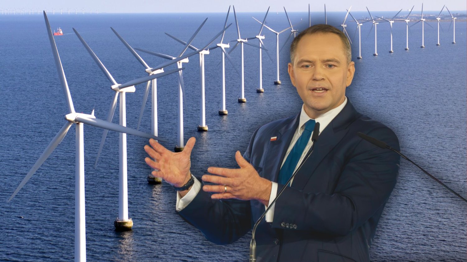 Rząd nie rezygnuje z wiatraków. Prezydent podpisał ważną ustawę Prezydent Karol Nawrocki na tle morskich elektrowni wiatrowych.