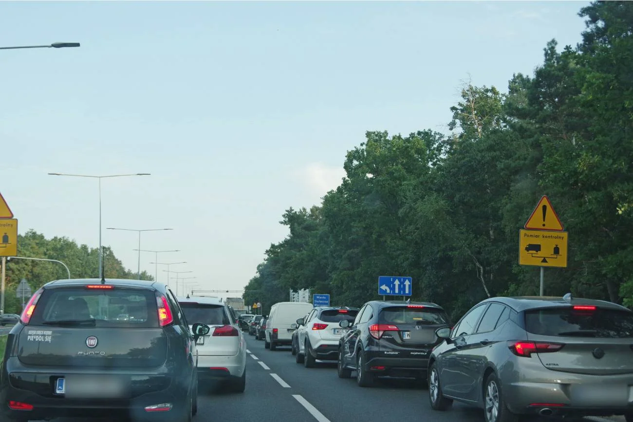 Korek drogowy w Warszawie