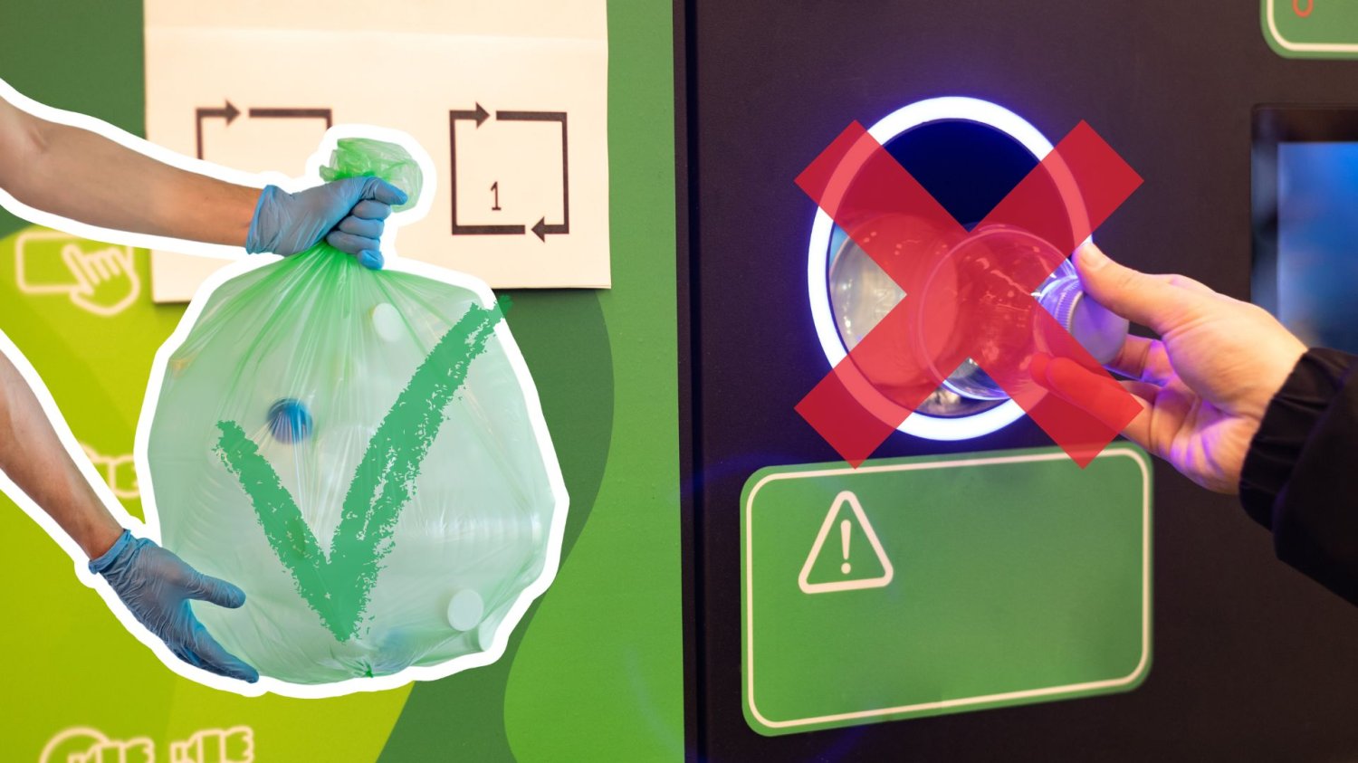 Kaucyjne butelki zwrócisz w domu. Nowa usługa jest dostępna i łatwa w obsłudze Butelkomat i ręka z workiem z butelkami. Kaucyjne butelki zwrócisz w domu. Nowa usługa jest dostępna i łatwa w obsłudze