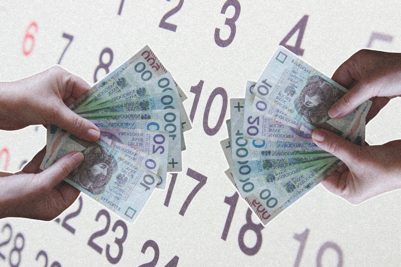 Wypłacanie pensji do 10 dnia danego miesiąca.