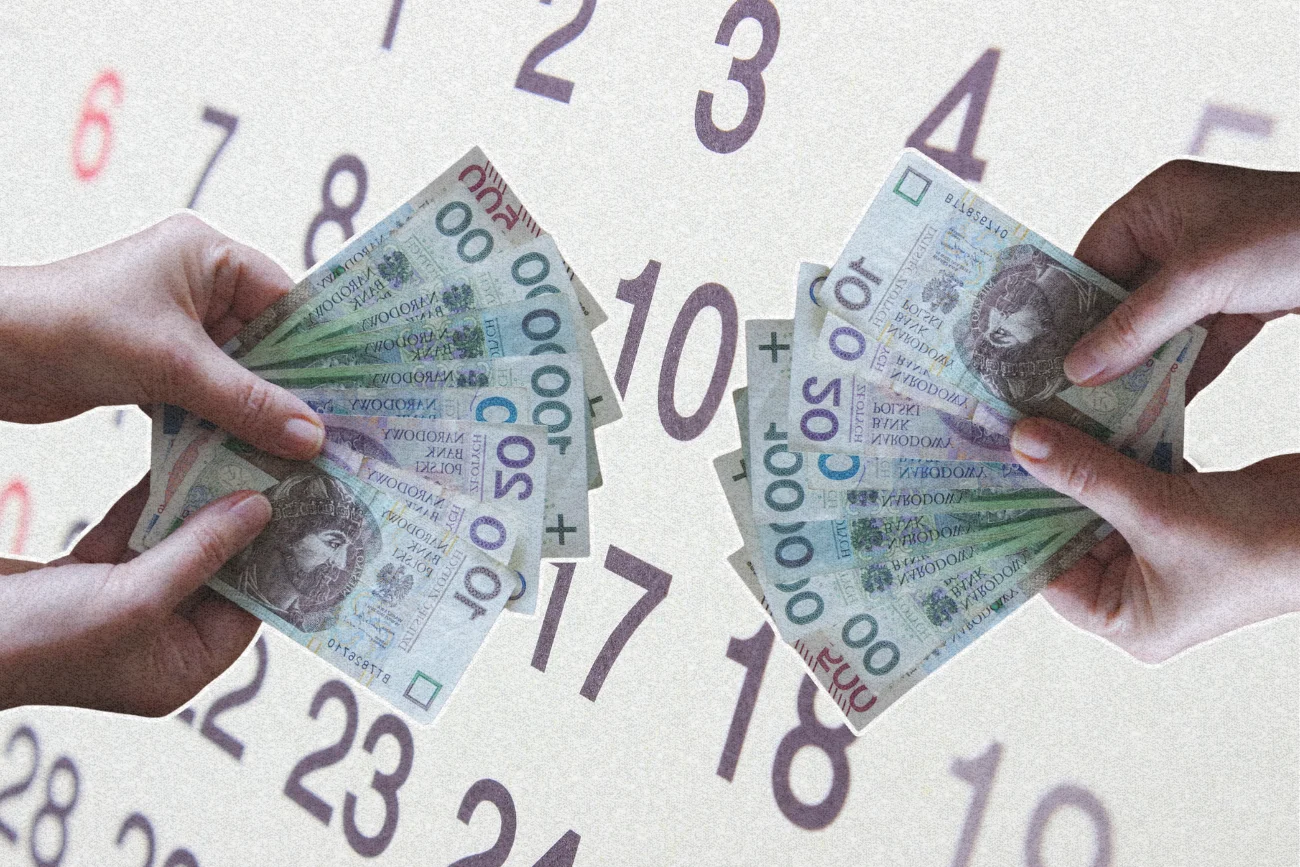 Wypłacanie pensji do 10 dnia danego miesiąca.