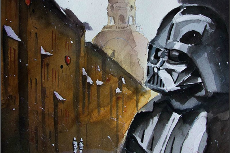 W odpowiedzi na szaleństwo, jakie ogarnęło świat po premierze filmu "Przebudzenie Mocy", polski artysta udostępnił w sieci namalowane przez siebie obrazy z cyklu "Gwiezdne Wojny na Śląsku"