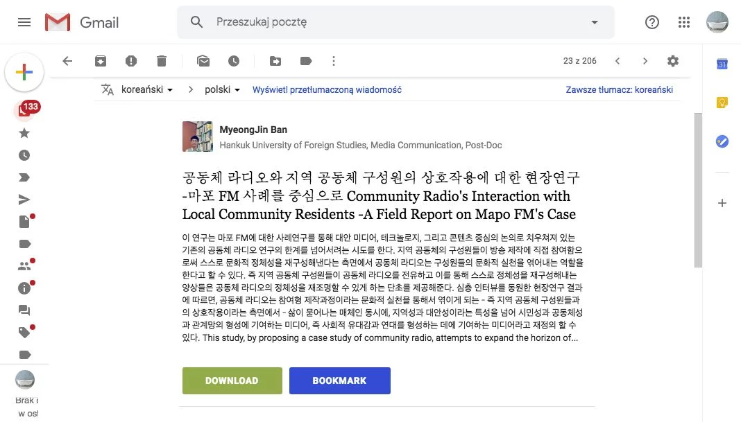 Google tłumacz pomoże zrozumieć nawet koreański.