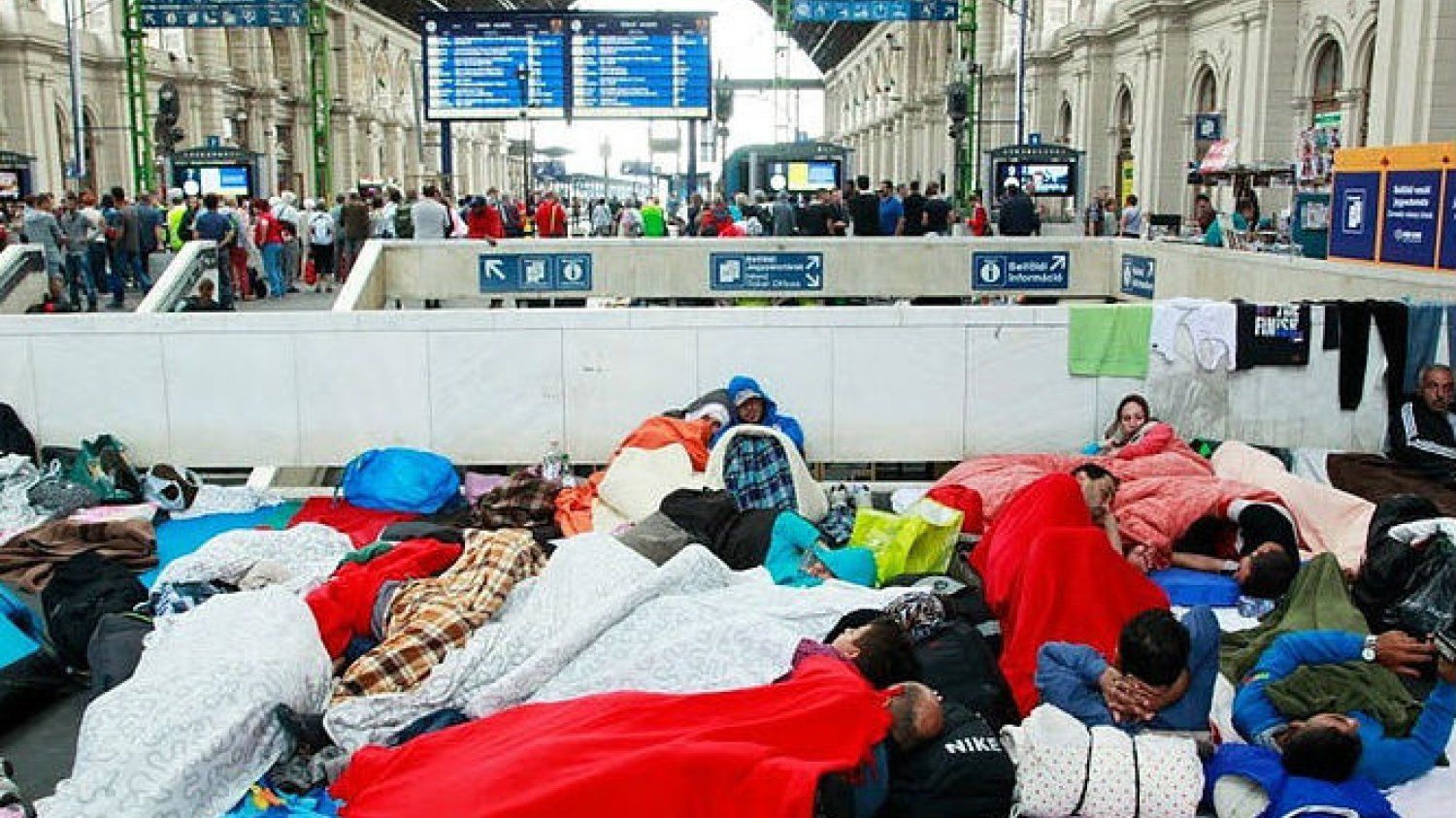 Uchodźcy na dworcu w Budapeszcie
