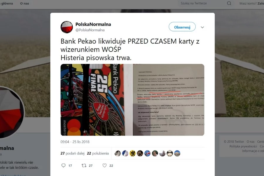 Post z fotokopią powiadomienia z banku oraz samej karty płatniczej.