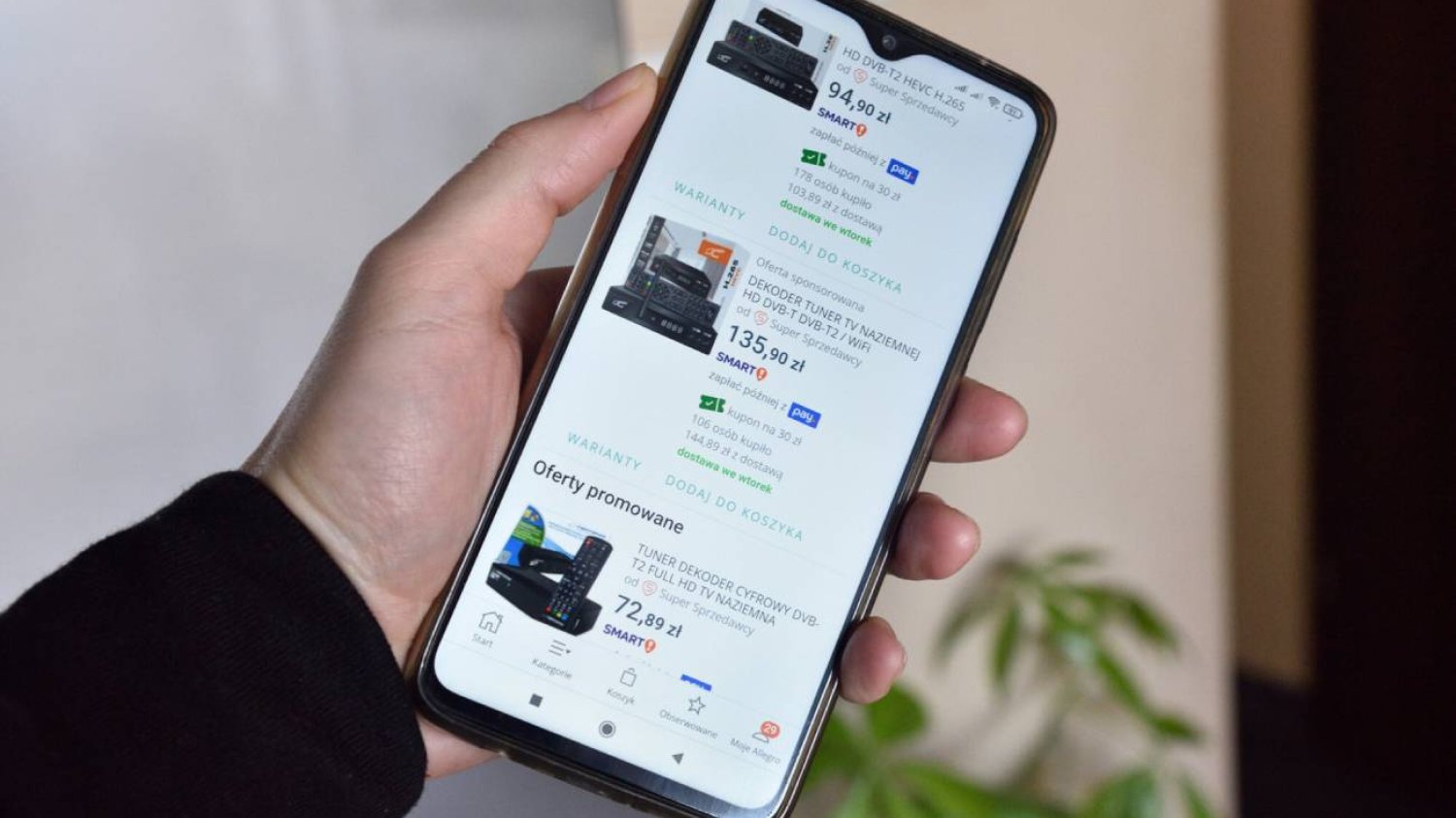 Aplikacja Allegro na telefonie