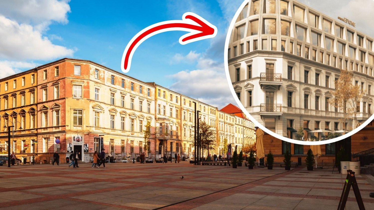 Ulica Dworcowa w Katowicach i wizualizacja inwestycji IASO. Nowa wielka inwestycja w centrum Katowic. Marriott wyda fortunę na nowe hotele
