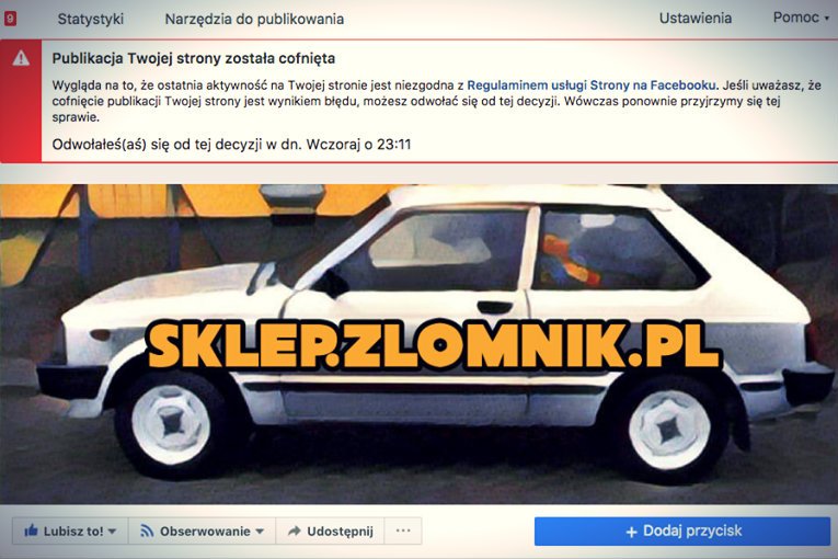 Fanpage Złomnik obecnie nie działa