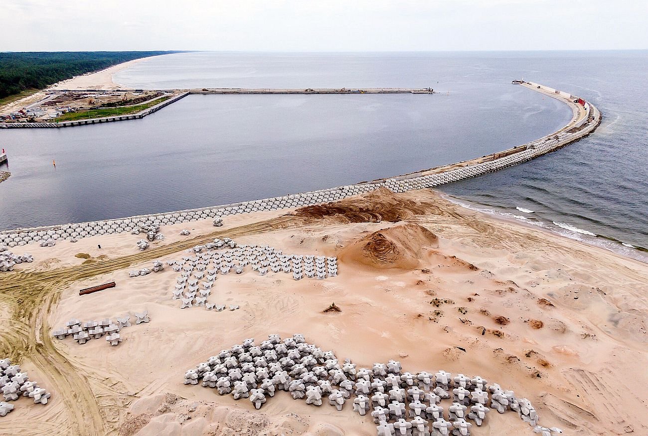 Tak wygląda okolica wejścia do śluzy przekopu Mierzei Wiślanej
