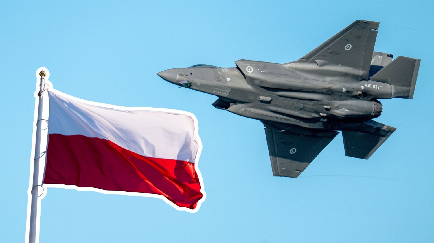 Pierwsze F-35 w Polsce pod koniec maja. Nasze siły powietrzne wchodzą do elity F-35, flaga Polski.