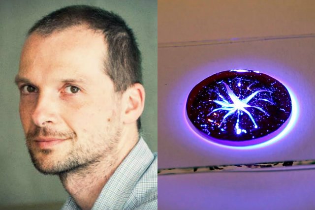 Piotr Wasylczyk i opracowana przez jego zespół sztuczna źrenica