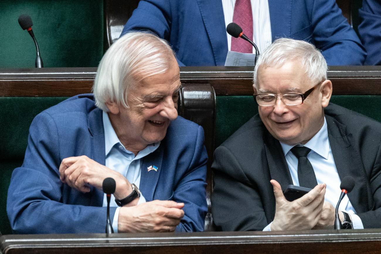 Ryszard Terlecki, Jarosław Kaczynski na posiedzeniu Sejmu