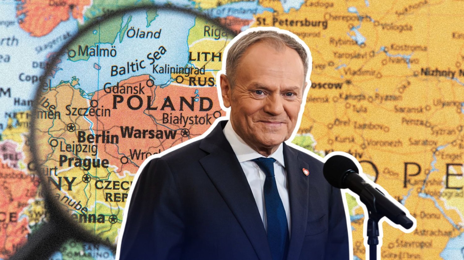 Donald Tusk powołuje Radę Przyszłości. Szykuje się początek gospodarczego imperium. Premier Donald Tusk na tle mapy Europy.