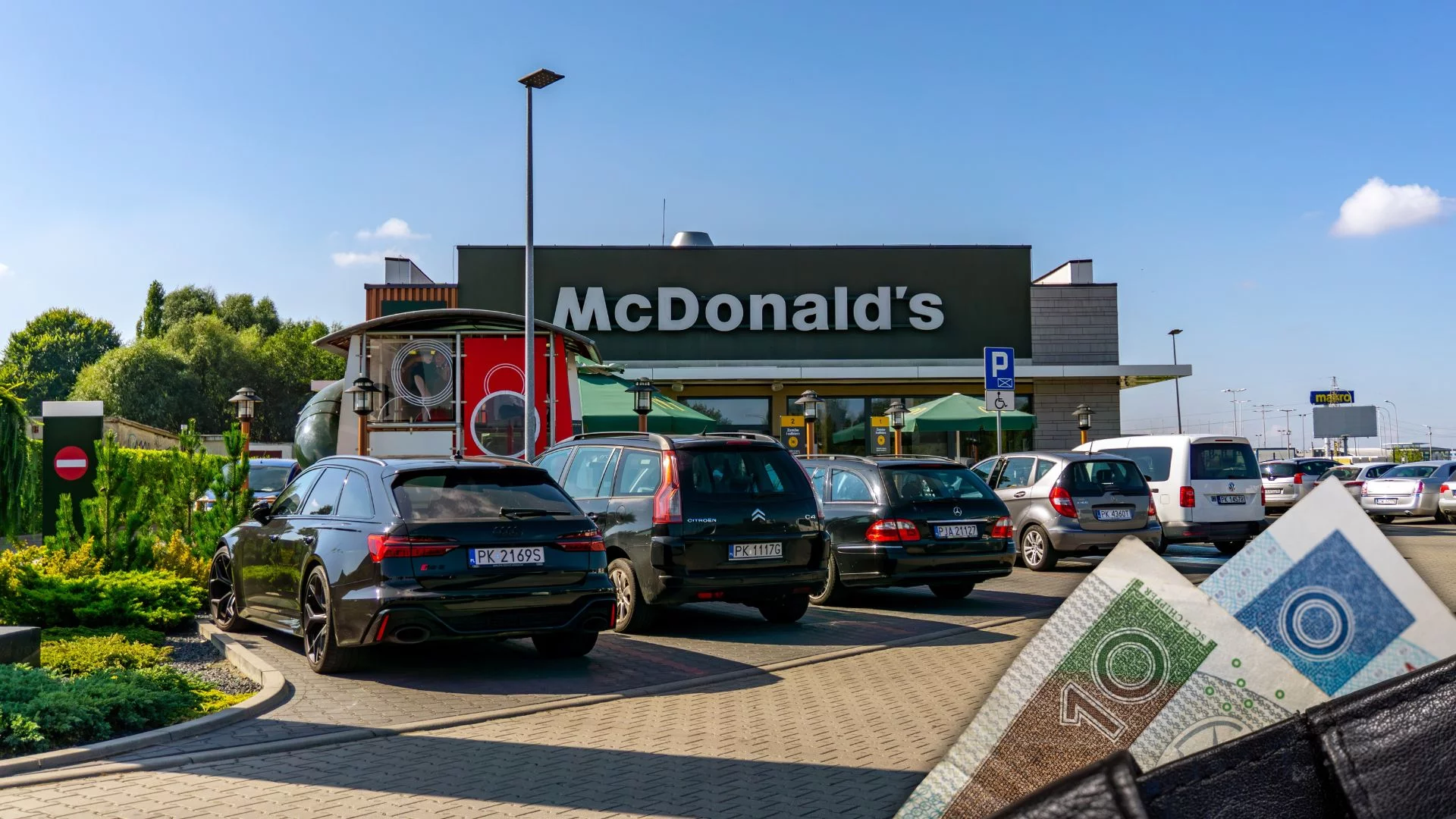 Parking McDonald’s, pieniądze w portfelu.