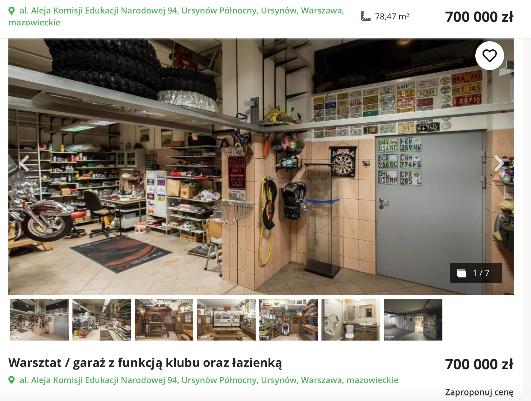 Oferta sprzedaży garażu za 700 tysięcy złotych Oferta sprzedaży garażu za 700 tysięcy złotych