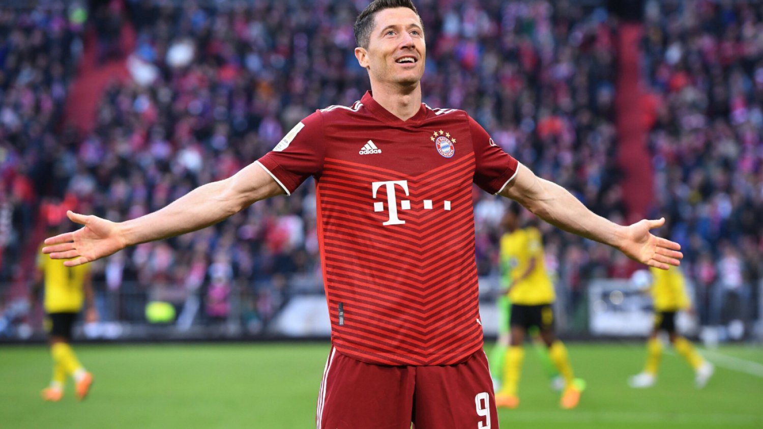 Robert Lewandowski na meczu z Borussią Dortmund
