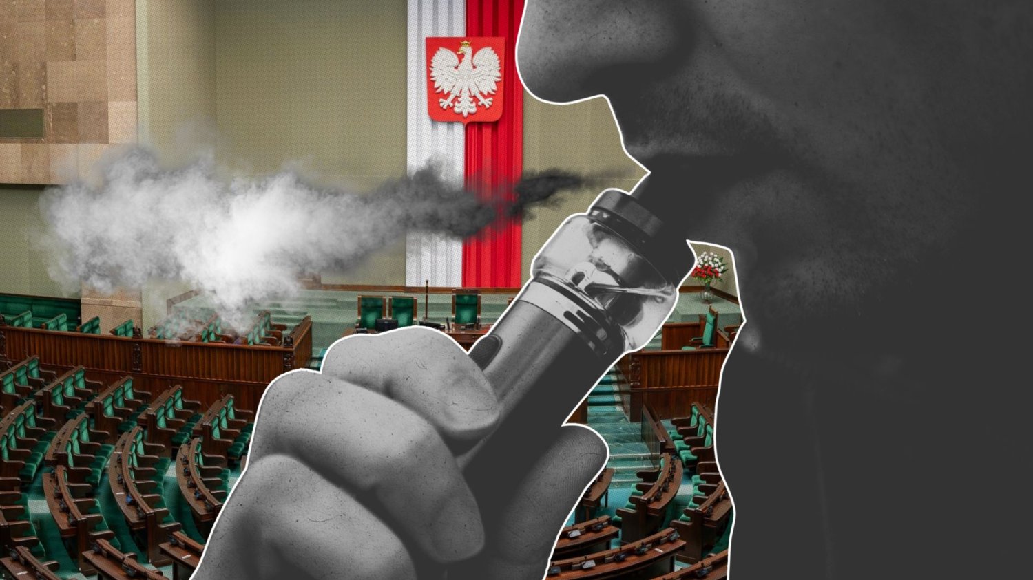 Vaping na tle Sejmu.