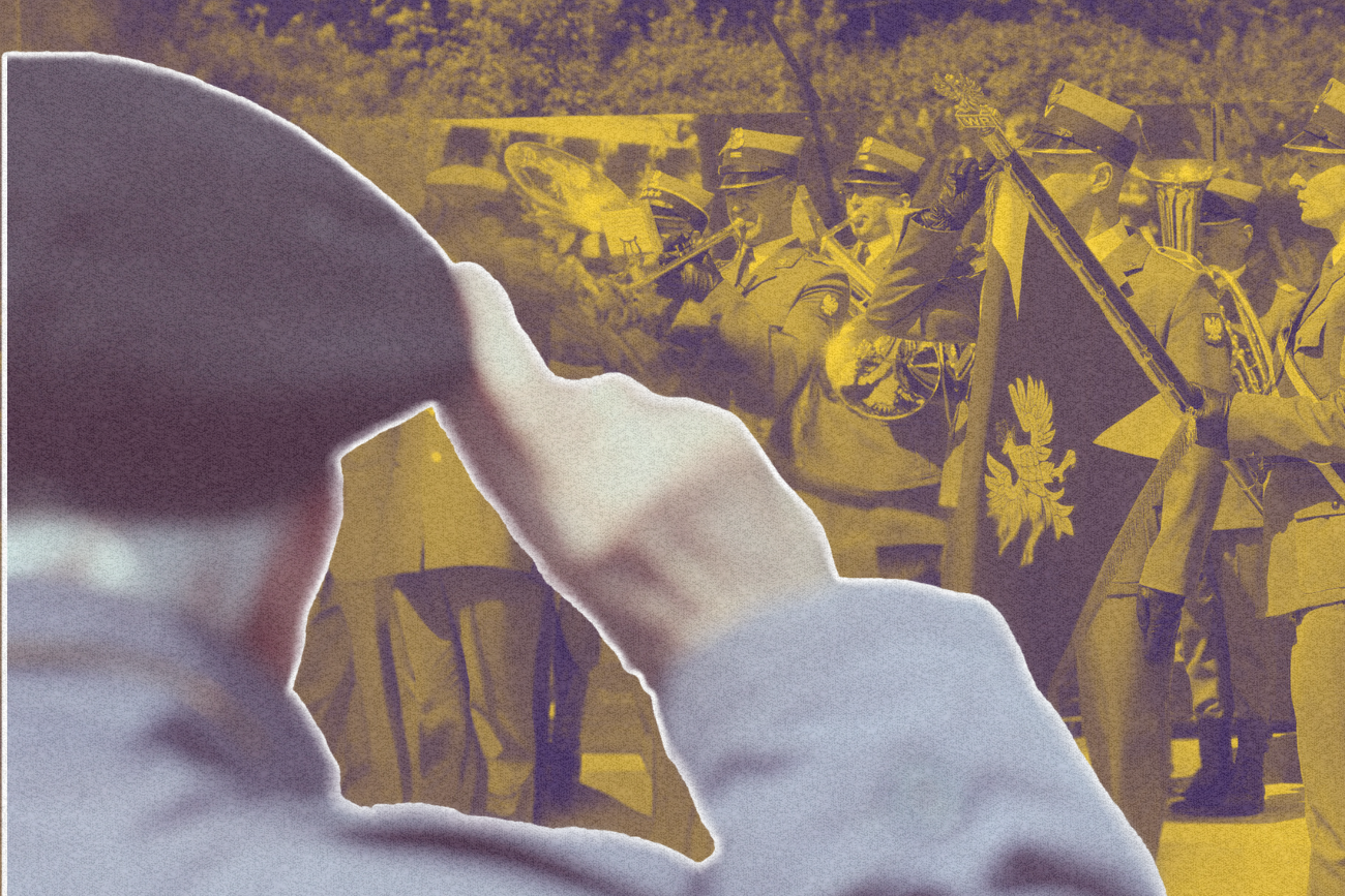 Salutujący kombatant.