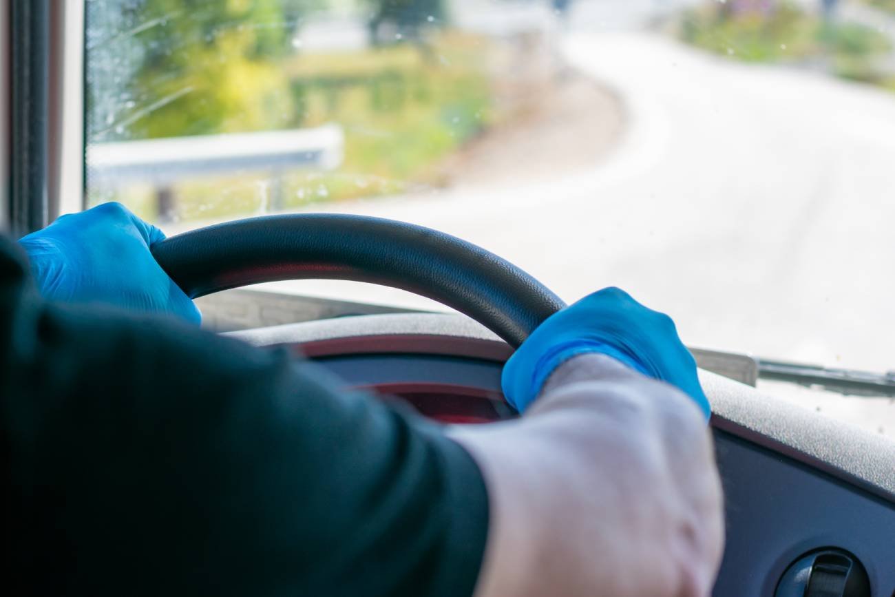 Kierowca zawodowy przy pracy