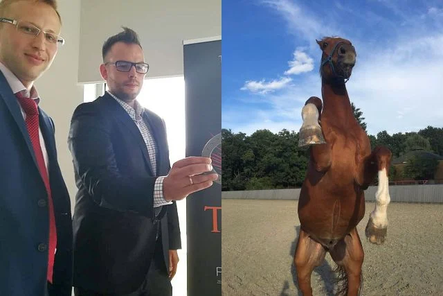 Część zespołu Ti-CON, po lewej Mateusz Galinski i Mirosław Kaźmierczak, po prawej Chicco d’Oro.