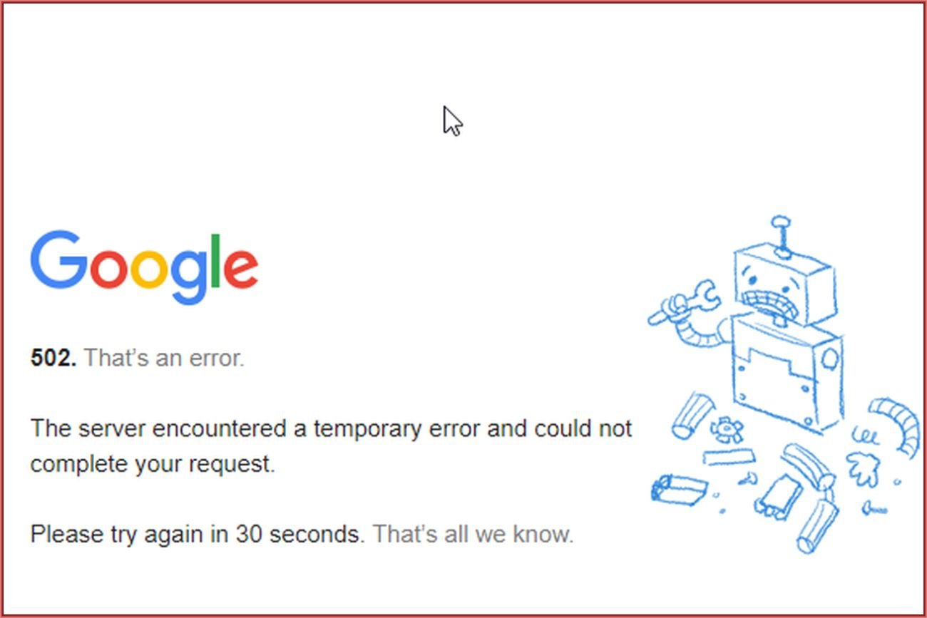 Awaria Gmaila i Google