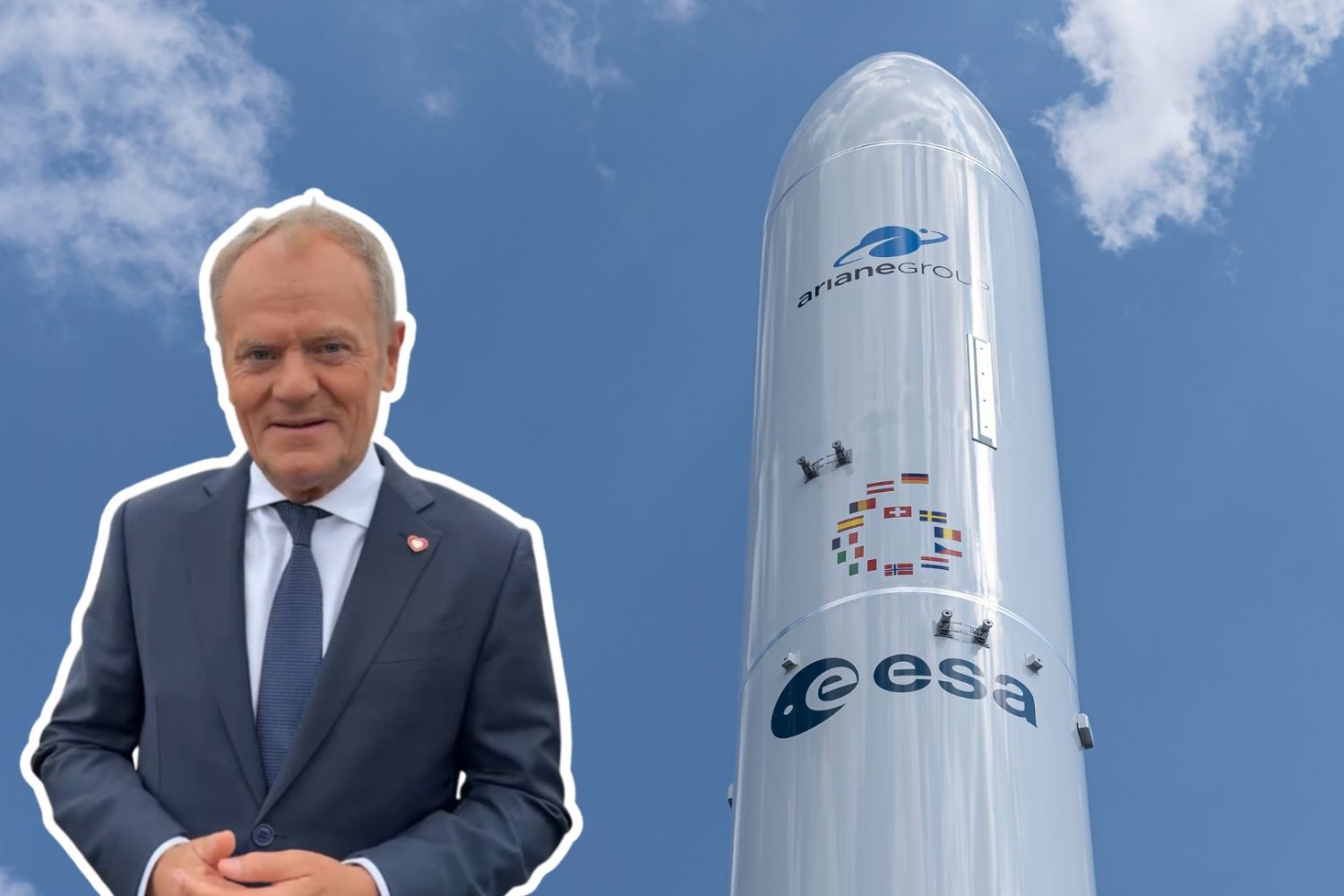 Kosmiczny przełom w Polsce. Centrum ESA w Warszawie, Tusk nie kryje radości Donald Tusk i rakieta kosmiczna ESA. Astronomiczny sukces Polski. ESA zbuduje u nas kluczowy ośrodek