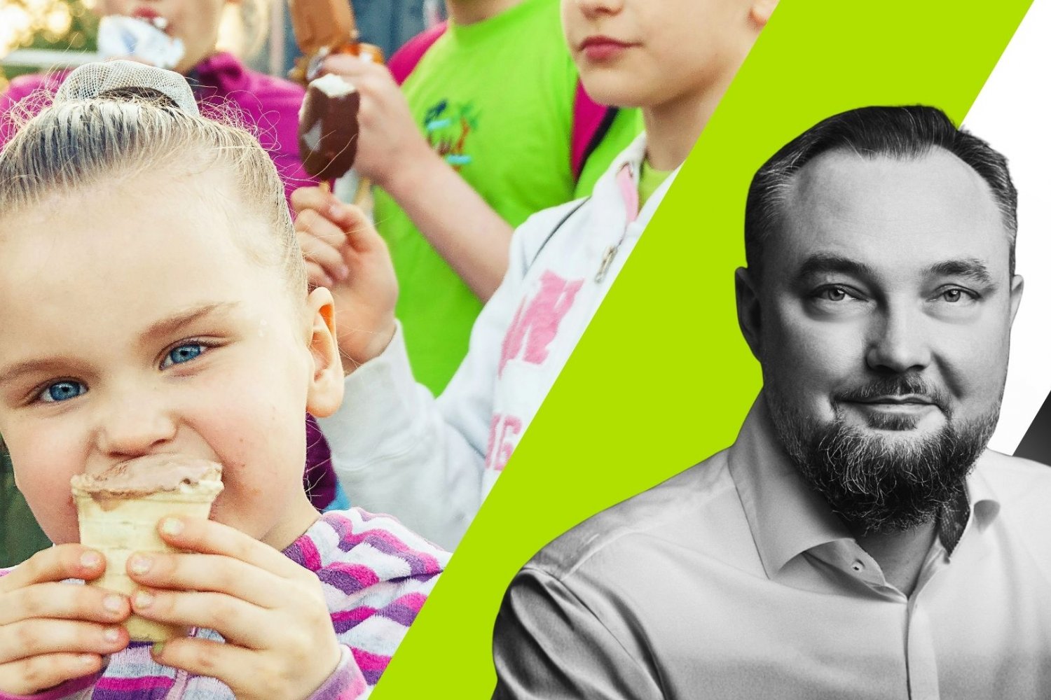 dzieciaki jedzące lody
