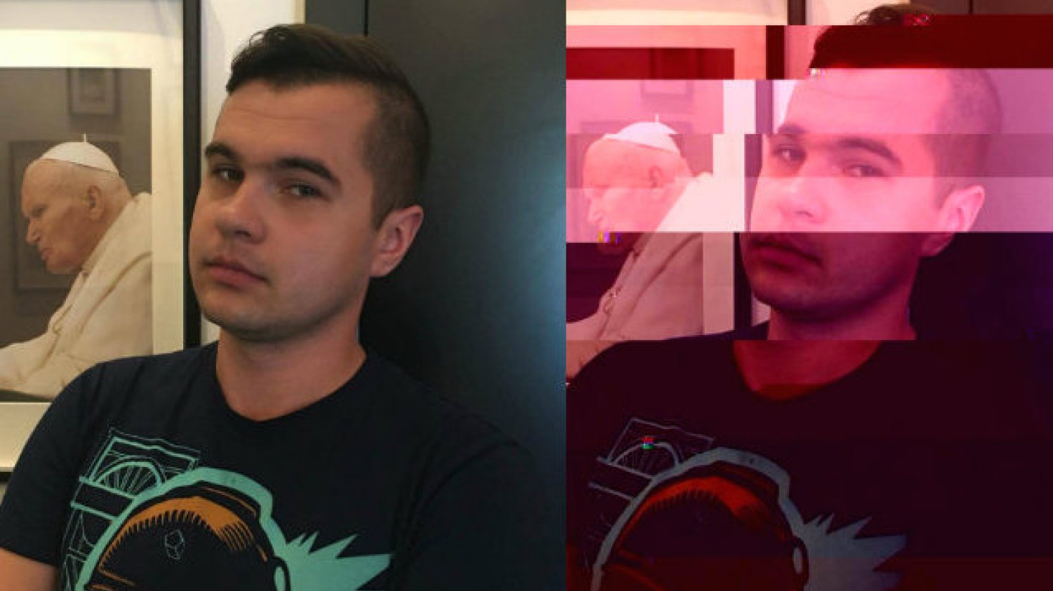 Autor artykułu przed i po "popsuciu".