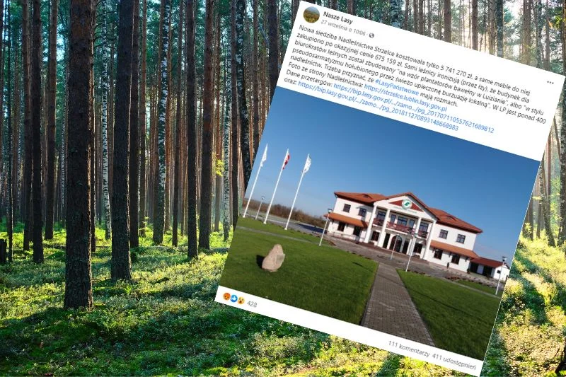 Siedziba Nadleśnictwa Strzelce wzbudziła burzę w Internecie.