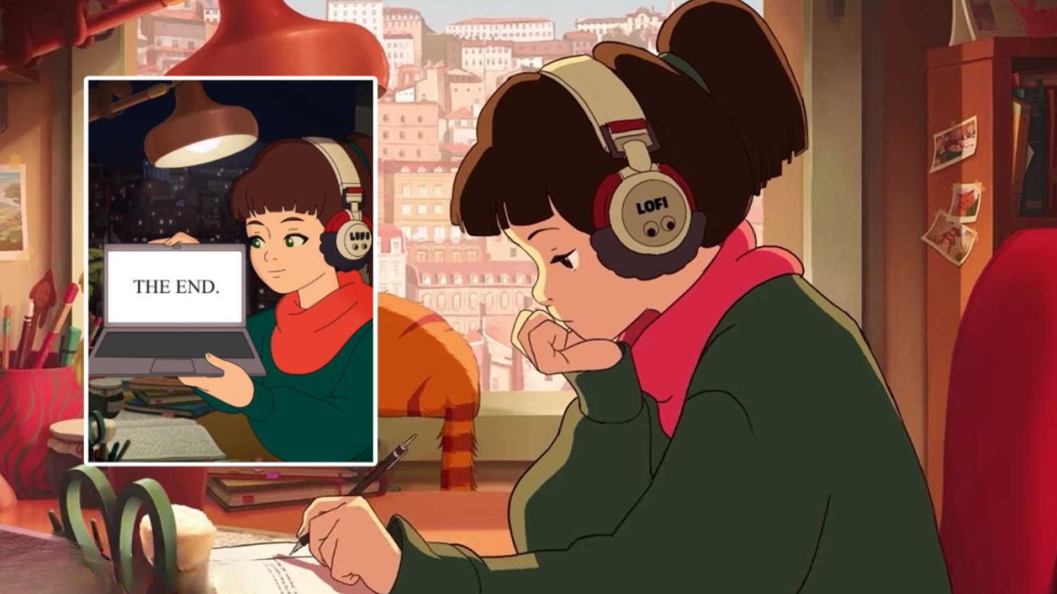 To koniec epoki. Lofi Girl zamknęła książki i skończyła studia Lofi Girl skończyła naukę i wstała zza biurka. Koniec epoki