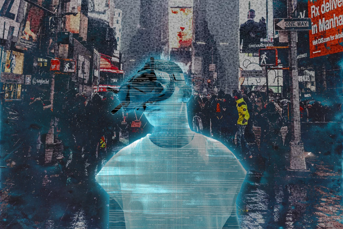 Osoba w Metaverse.