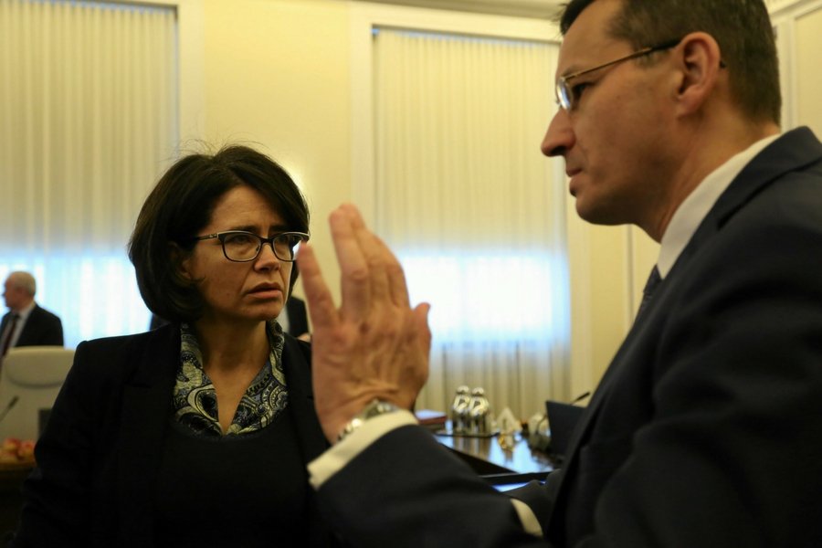 Wicepremier Mateusz Morawiecki z minister cyfryzacji Anną Streżyńską.