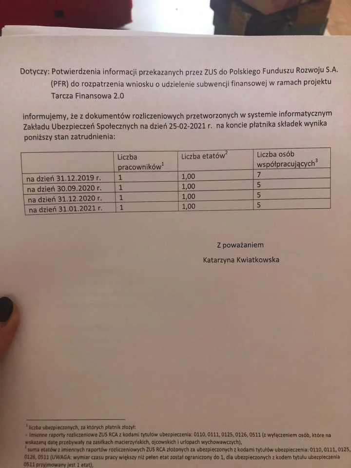 Dokument załączony na Facebooku przez właścicielkę Miau Cafe.